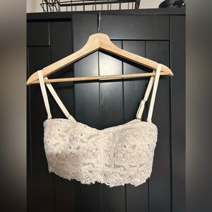 Aerie crochet lace French vintage style bra crop top festival boho hippy